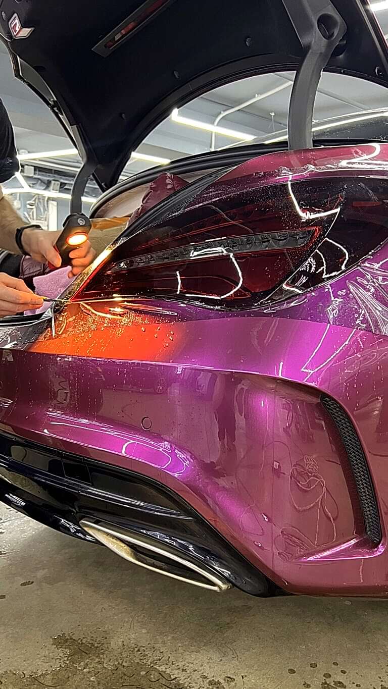 Mercedes CLA оклейка фар плюс тонировка